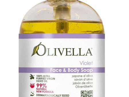 OLIVELLA, Liquid Face and Body Soap Pump, Violet, 16.9 fl oz Discount