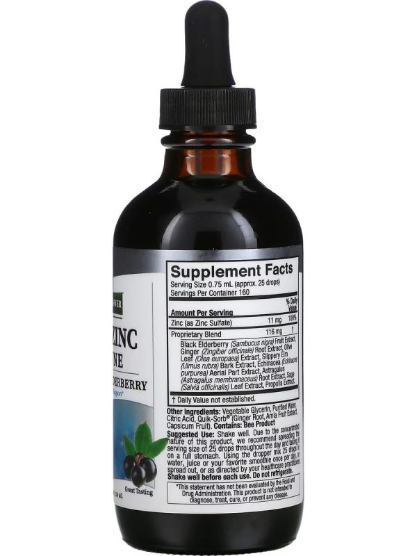 Nature s Answer, Ionic Zinc Immune with Black Elderberry, 4 fl oz For Cheap