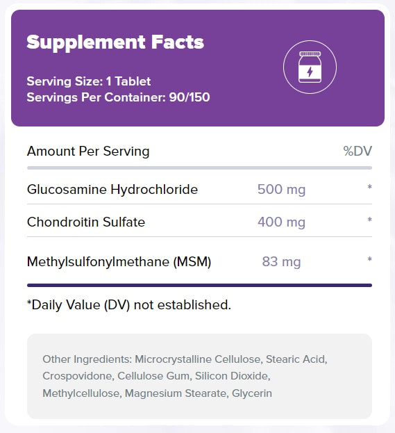 Natrol, Glucosamine, Chondroitin & MSM, 90 Tablets For Sale