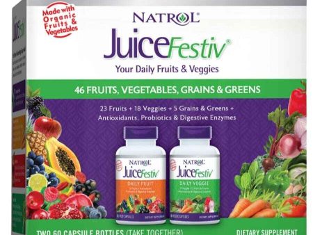 Natrol, JuiceFestiv, 1 Kit (60 Capsules each bottle) on Sale