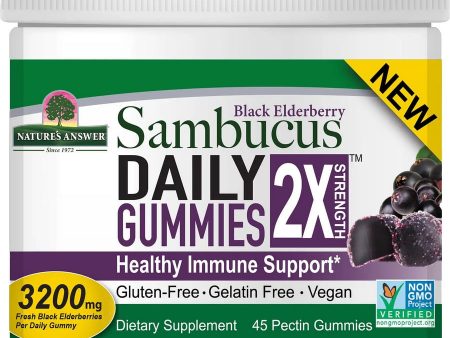 Nature s Answer, Sambucus Daily Gummies, 2X Strength, 45 Pectin Gummies Online Hot Sale