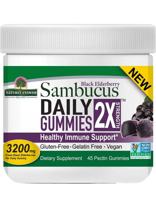 Nature s Answer, Sambucus Daily Gummies, 2X Strength, 45 Pectin Gummies Online Hot Sale