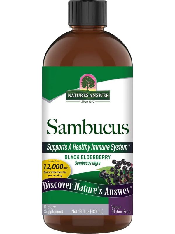 Nature s Answer, Sambucus, Black Elderberry, 16 fl oz For Sale