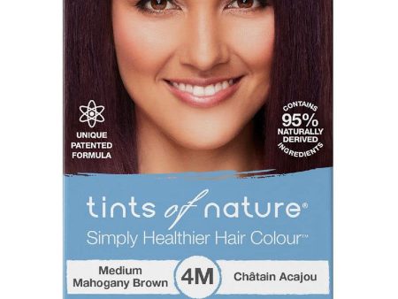 Tints of Nature, 4M, Medium Mahogany Brown, Permanent Hair Colour, 4.4 US fl oz Fashion