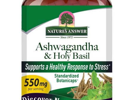 Nature s Answer, Ashwagandha & Holy Basil, 60 Veggie Capsules Hot on Sale