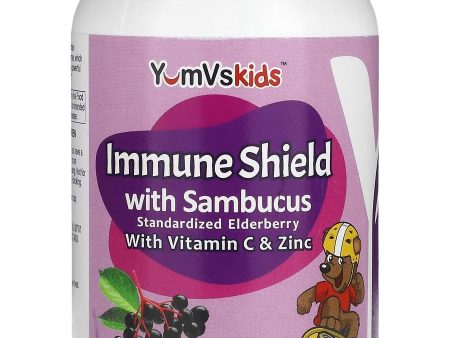 YumV s, Immune Shield with Sambucus Standardized Elderberry with Vitamin C and Zinc, Delicious Berry, 60 Gummies on Sale