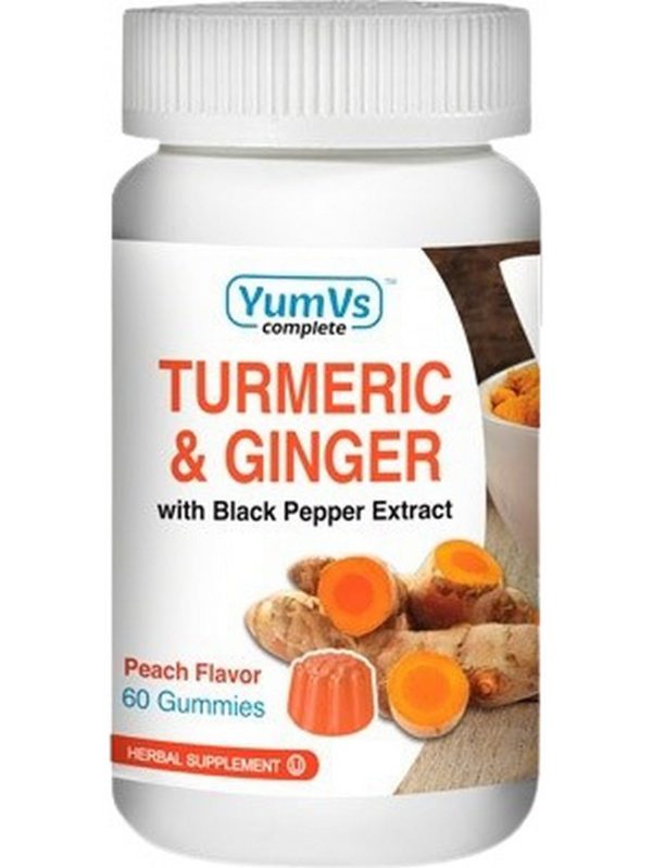 YumV s, Turmeric and Ginger with Black Pepper Extract, Peach, 60 Gummies Online