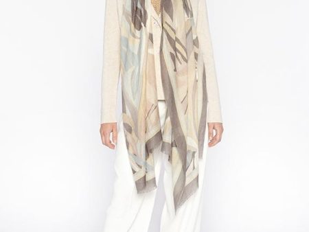 Palm Print Scarf - Driftwood on Sale