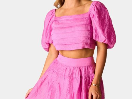 Cutie Two-Piece Outfit Set - Bubblegum For Cheap