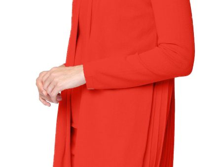 Amely Shawl Collar Mid-Length Cardigan - Bright Orange Discount