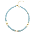 Matte Aquamarine and Freshwater Coin Pearl Necklace Online