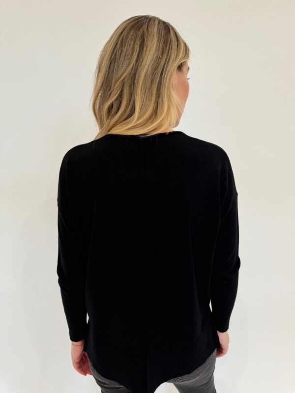 Shaina Center Seam Sweater - Black Online Hot Sale