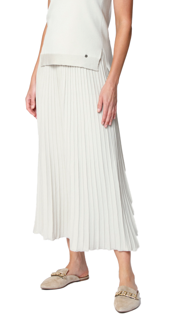 Geraldina Pleated-Knit Maxi Skirt - Beige Cheap