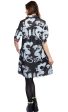 Chatham Dress - Black Denim With White Dragon Print on Sale