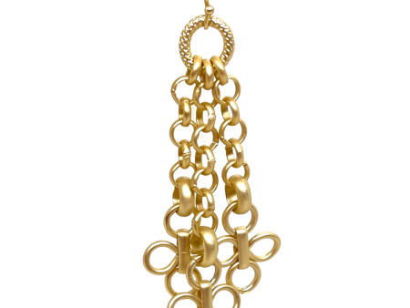 Matte Gold Rolo Chain Clover Charm Earrings For Discount