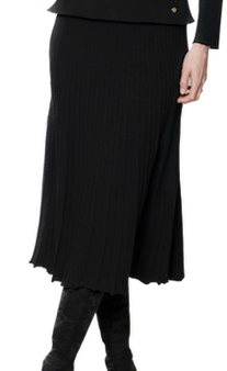 Georgia Pleated-Knit Midi Skirt - Black For Sale