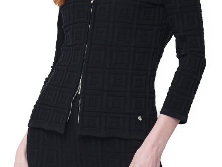 Zia Square-Detail Knit Jacket - Black Fashion