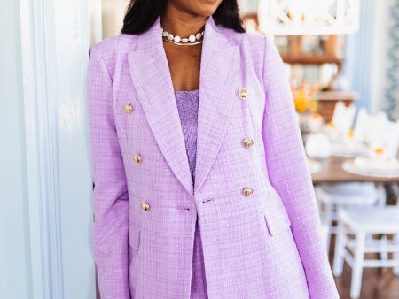 Tucker Tweed Blazer - Lavender on Sale