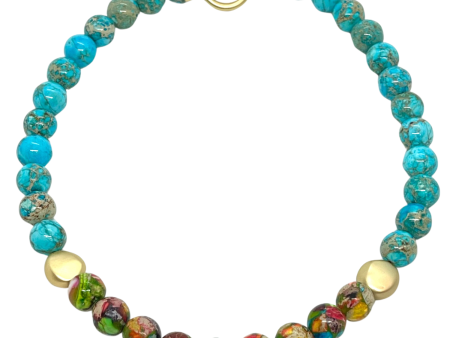 Confetti Jasper and Turquoise Aqua Terra Beaded Necklace Online Sale