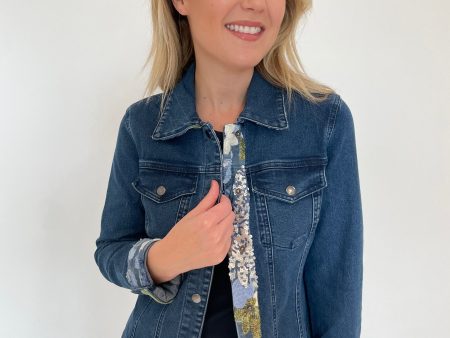 Alma Sequin Denim Jacket For Discount