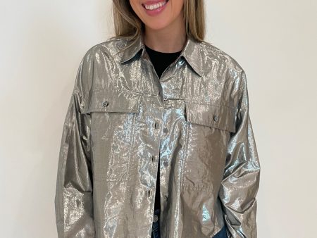 Aldeno Shirt Jacket - Silver Hot on Sale