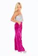 Sondra High-Waisted Velvet Pants - Fuchsia For Sale