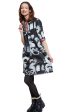 Chatham Dress - Black Denim With White Dragon Print on Sale