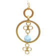 Matte Gold Hoop Earrings With Aquamarine and Two Clover Charms Sale