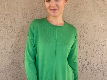 Shaina Center Seam Sweater - Green Hot on Sale