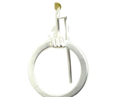 Circle Frame Earrings - Matte Silver Cheap