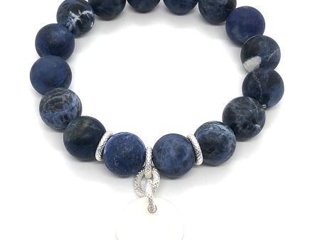 Blue Sodalite Stretch Bracelet With Charm For Discount