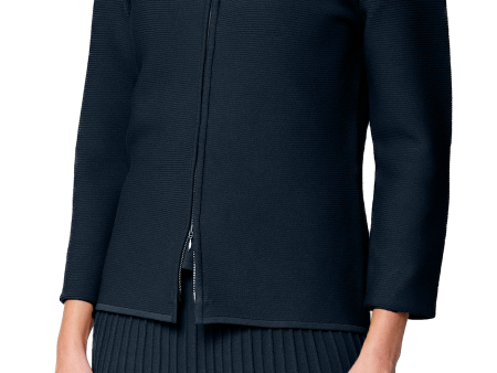 Meg Ripple-Knit Jacket - Navy Discount