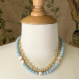 Matte Aquamarine and Freshwater Coin Pearl Necklace Online