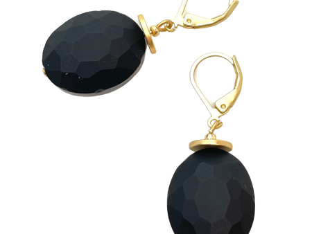 Matte Faceted Crystal Earrings - Black Online Hot Sale