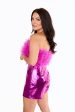 Fancy Strapless Feather Crop Top - Magenta Online