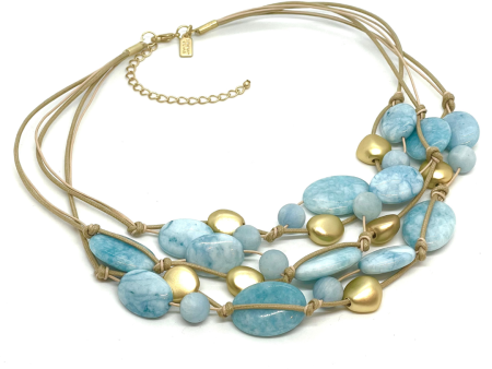 Larimar And Gold Nugget Torsade Necklace Sale