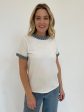 Denim Braided Tee - White Fashion