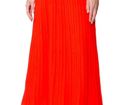 Geraldina Pleated-Knit Maxi Skirt - Bright Orange on Sale