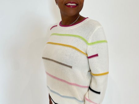 Color Scheme Multi Broken Stripe Sweater Fashion