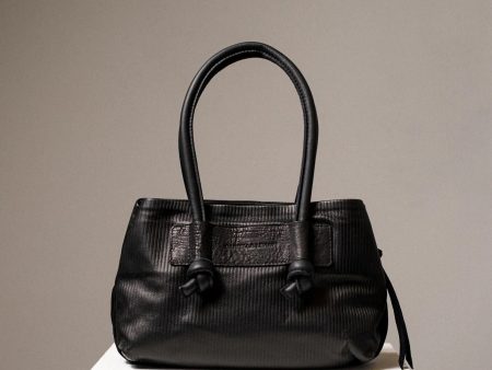 Eveline Satchel Bag - Black Stripes Sale