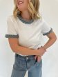 Denim Braided Tee - White Fashion