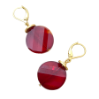 Coin Crystal Earrings - Red Online