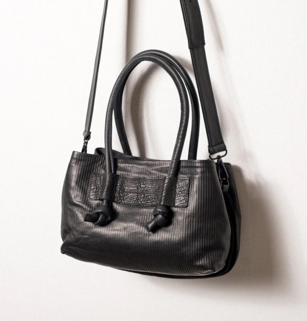 Eveline Satchel Bag - Black Stripes Sale