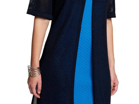 CONTEMPO Dahlia Mesh Long Cardigan - Shimmery Navy Sale