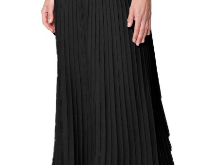 Geraldina Pleated-Knit Maxi Skirt - Black on Sale