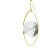 Coin Crystal Oval Matte Gold Wrap Earrings - Grey Cheap