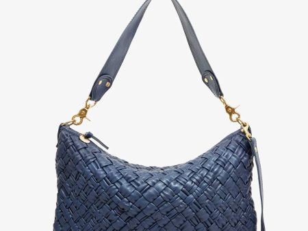 Moyen Messenger Bag - Navy Puffy Woven on Sale