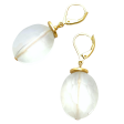 Matte Faceted Crystal Earrings - White on Sale