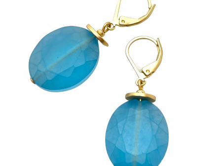 Matte Faceted Crystal Earrings - Aqua Supply