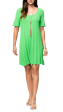 Stephanie Wave Rib Knit Short Sleeved Swing Dress; Bright Green For Sale